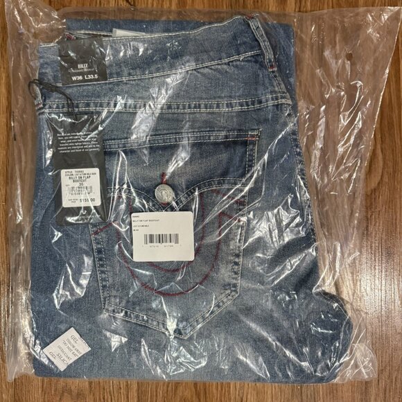 True Religion Billy Bootcut Jeans Color: Light Autumn Size 36x33.5 BNWT - Picture 5 of 5